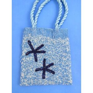 Samson Small Blue Beaded Starfish Beach Tote Bag Women Small